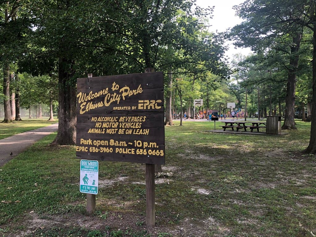 Entrance to Elkins City Park