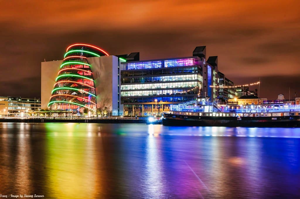 Night view of Convention centre, Dublin.