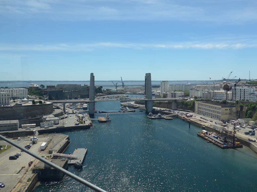 Brest, Téléphérique urbain, view during the trip