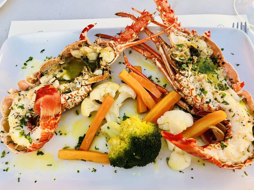 Lobster entree from 2 person set menu. One lobster plate per person.