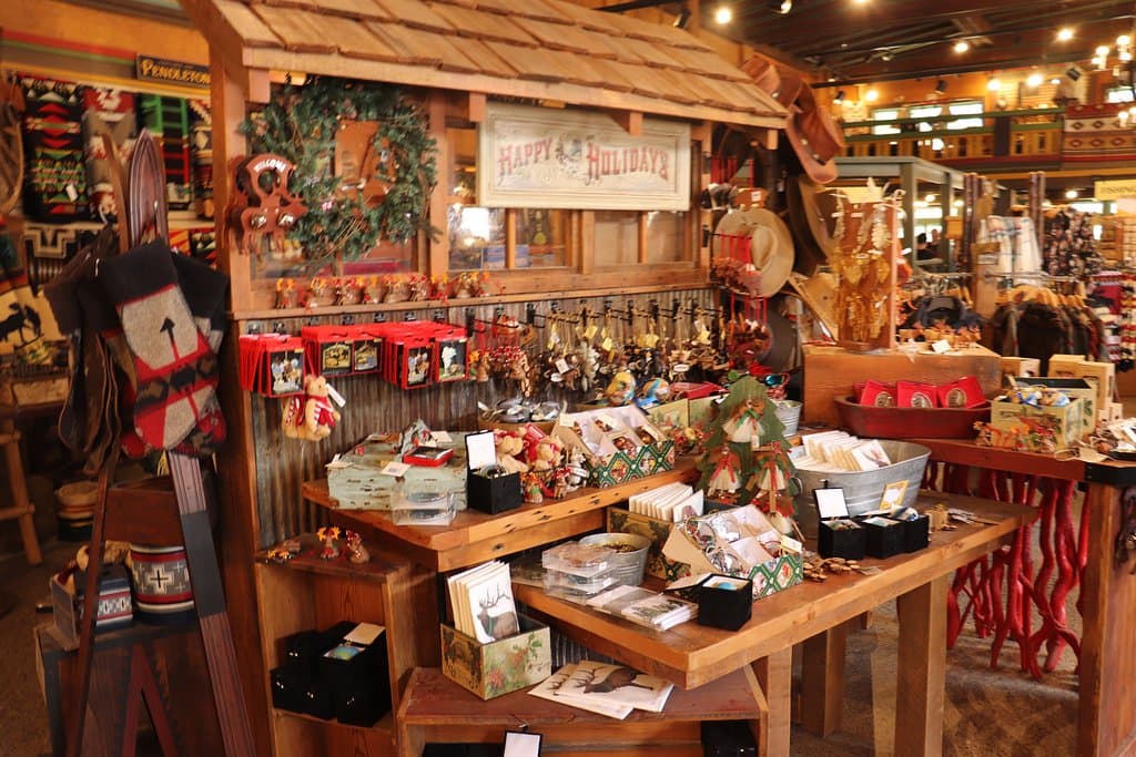 Christmas section at Fishing Bridge General Store