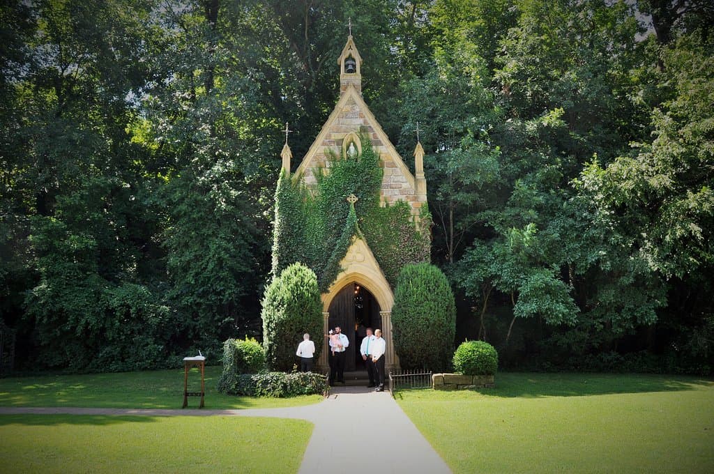 Groomsmen waiting patiently for the bridesmaids and Bride