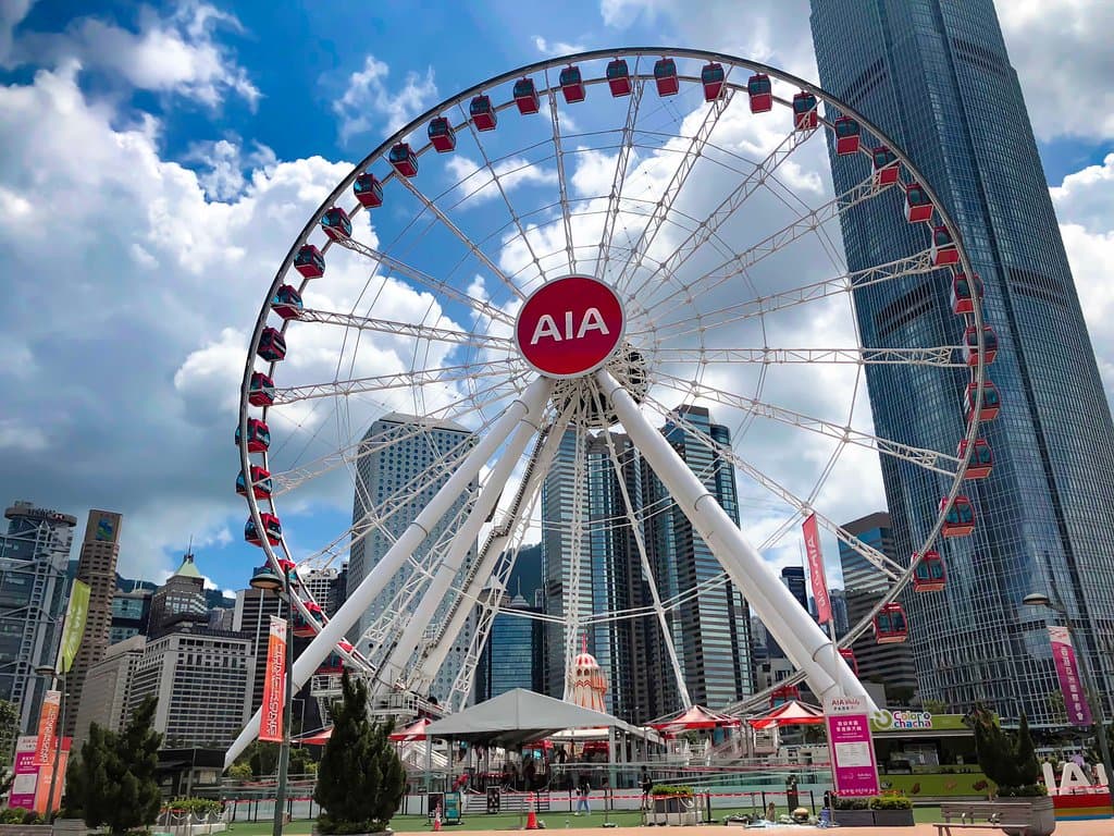 View of the Wheel with HK island in the background