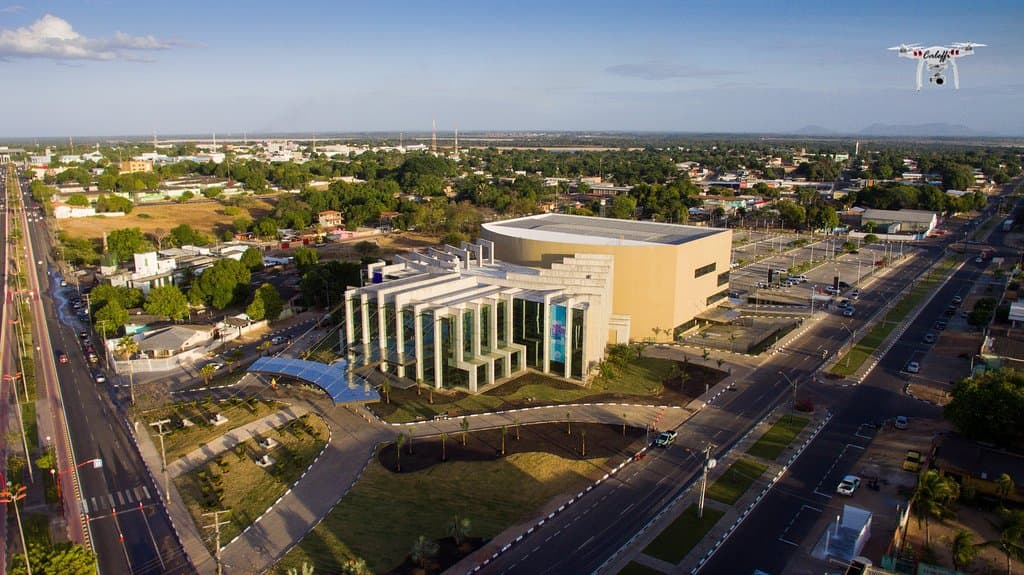 Vista aérea do Teatro Municipal