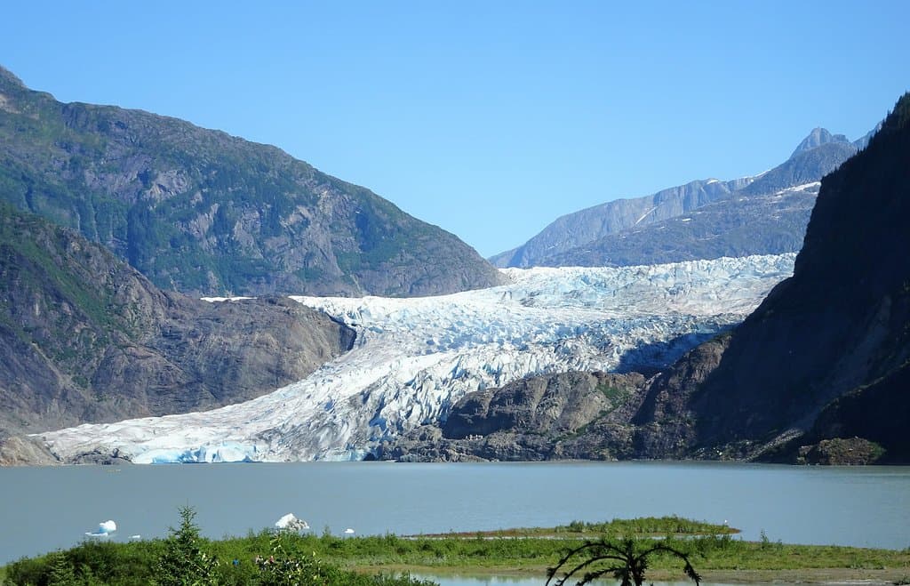 Mendenhall Glacier viewed from the visitor center