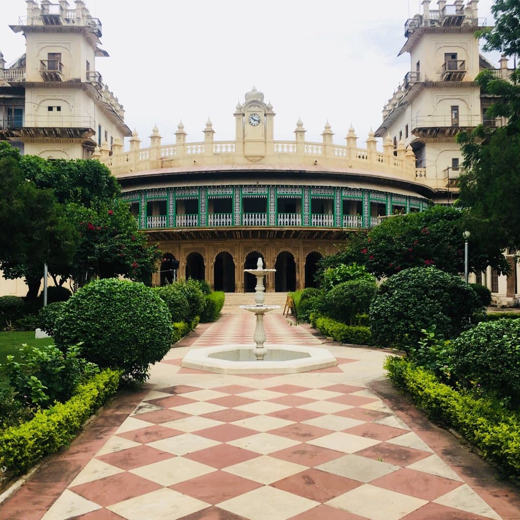 Moti Mahal front Entrance view with Gardens and central pathway