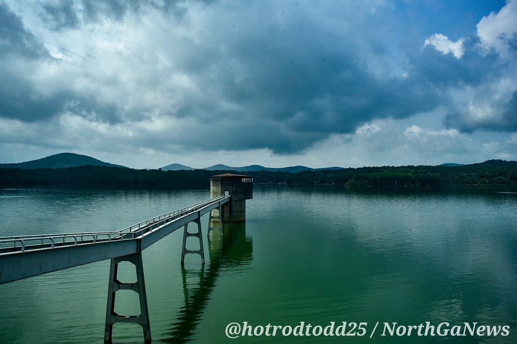 Facing south from dam.