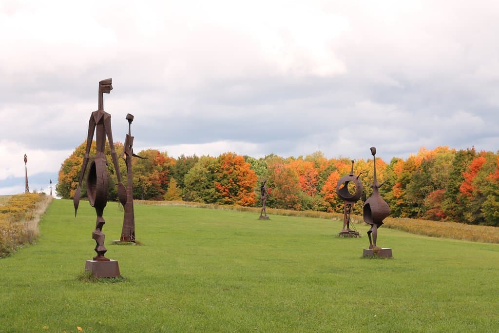 Field with massive sculptures