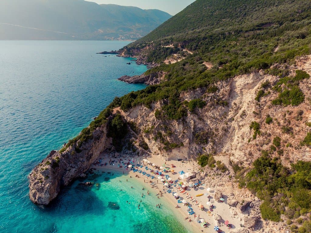 Agiofili Beach from Drone