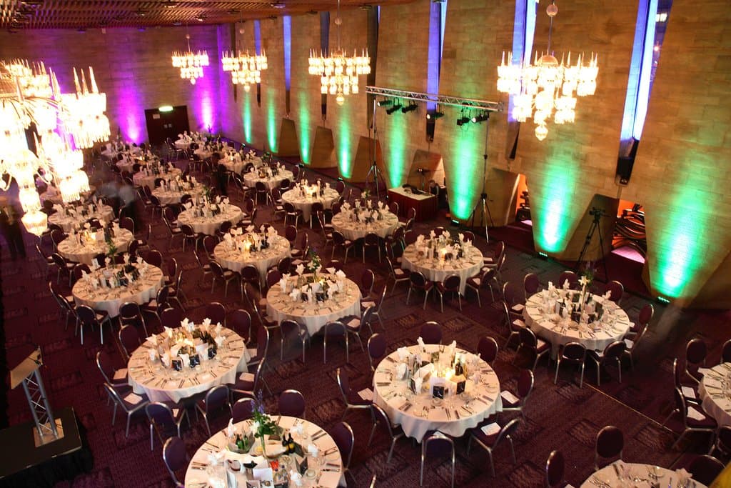 The Banqueting Hall with uplighters