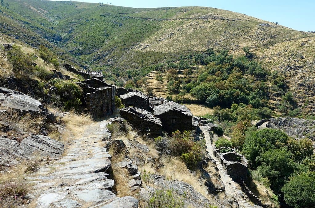 Stone footpath to village