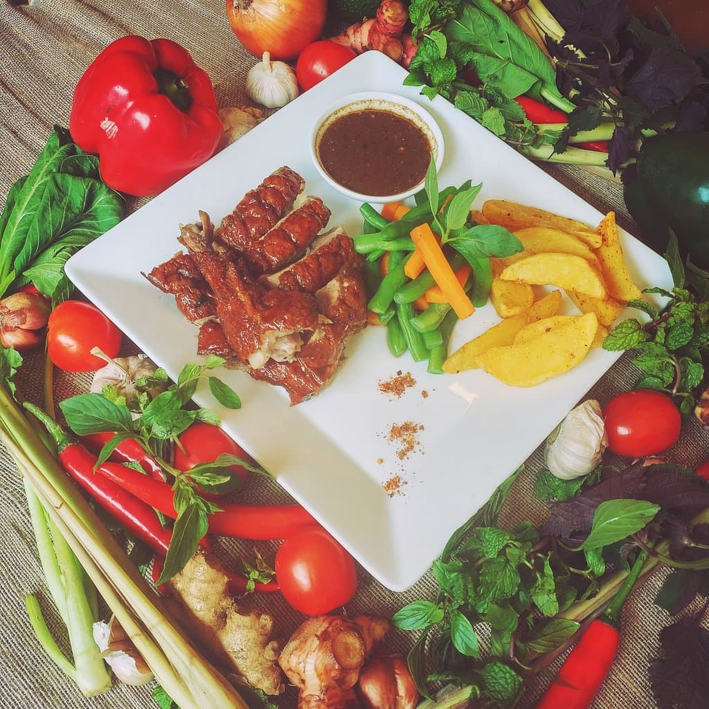 Quarter roasted duck