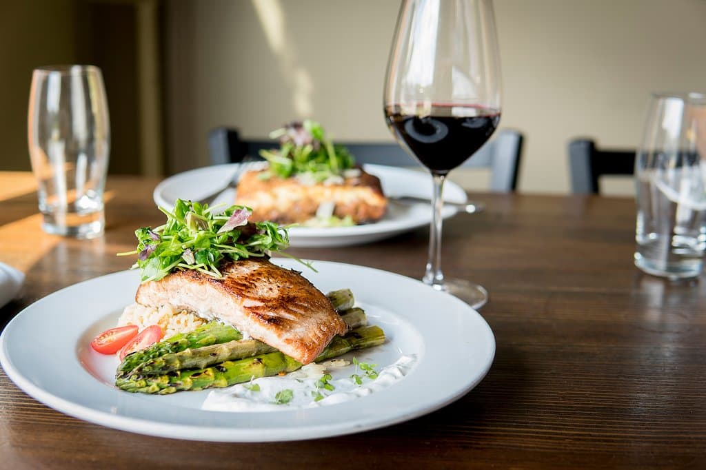 Grilled Salmon with Chef's Choice Vegetable and Pilaf