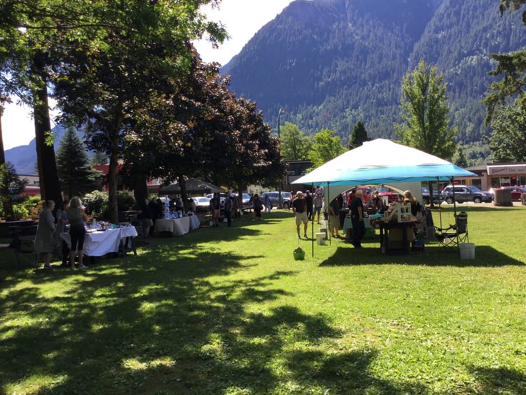 View of venue - with flea market/craft sale.