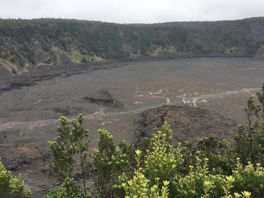Cratera formada após a erupção