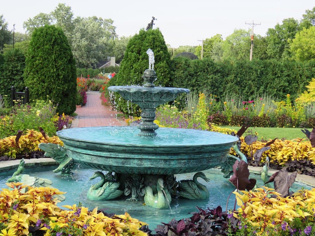 Fountain and flowers