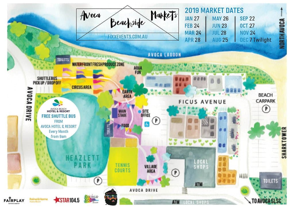 2019 Avoca Beachside Markets every 4th Sunday 9am-2pm