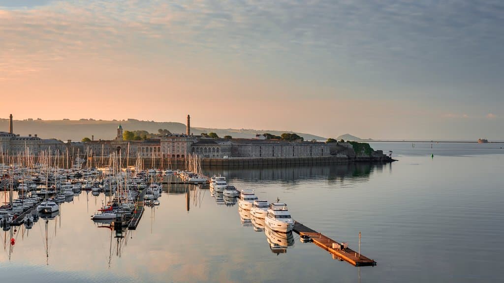 Views of Royal William Yard from Mayflower Marina