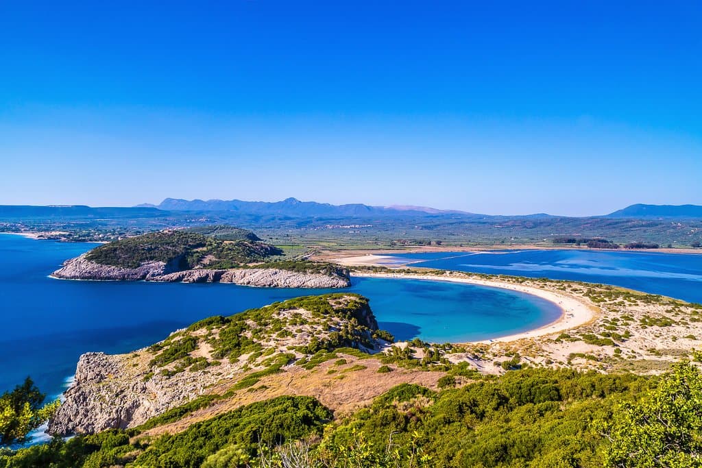 The best Sandy beach on Peloponnese. Lagoon is from the other side. 