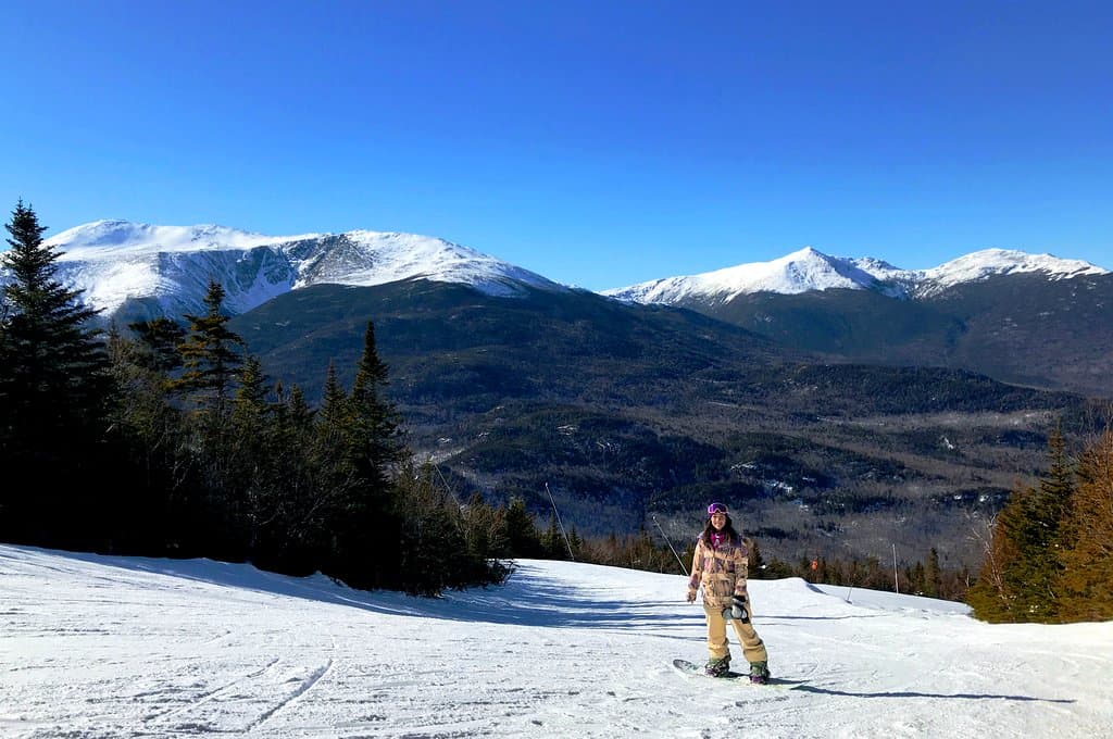 In the middle of the trail and the White Mountais behind me!