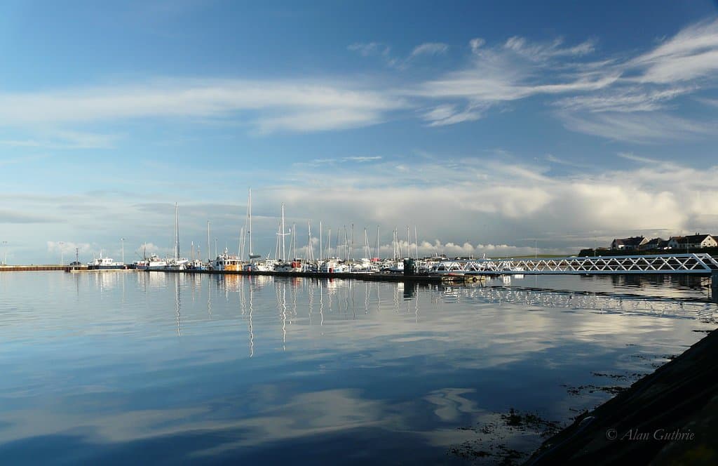 Reflections at Kirkwall Marina. 