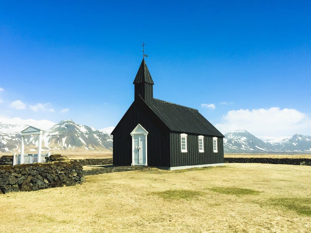 The Budir black church in Iceland.