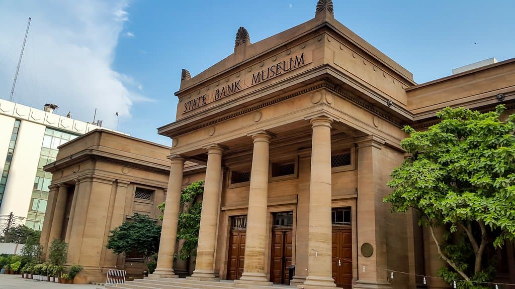 A view from outside of the State Bank of Pakistan Museum