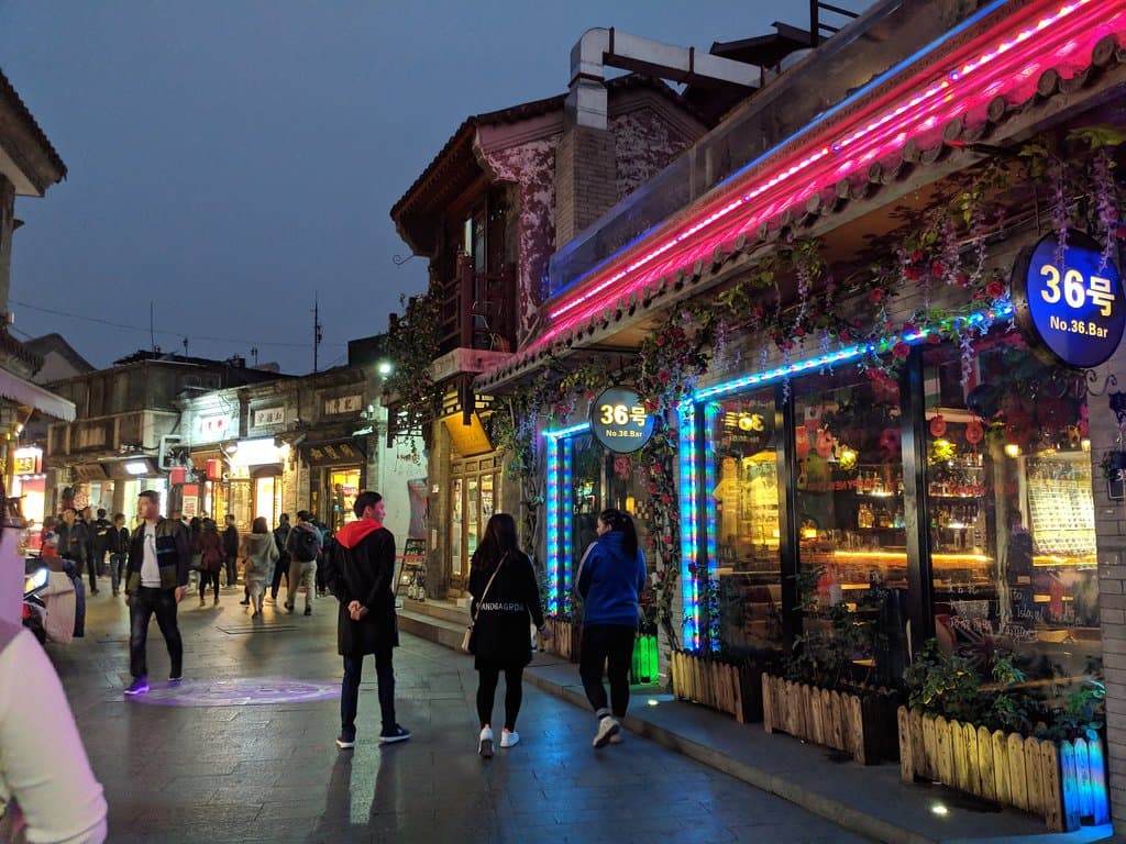 street lined with shops