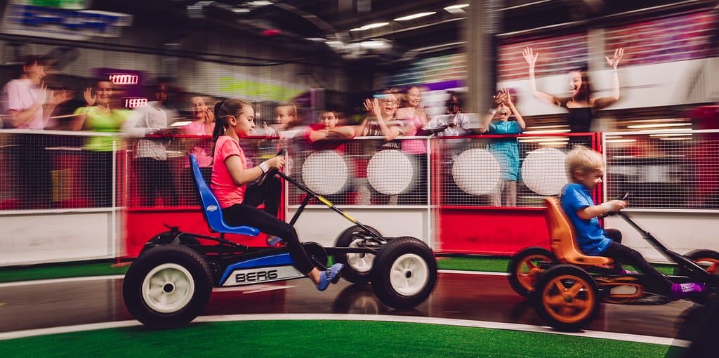 Have a friendly competition with your crew by racing them around our indoor track. Our cars are so cool and easy to drive! But remember – you are the engine!