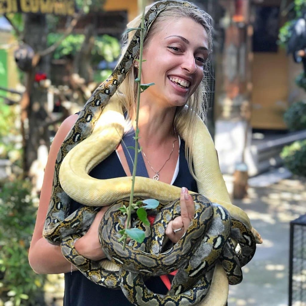 surrounded by snakes