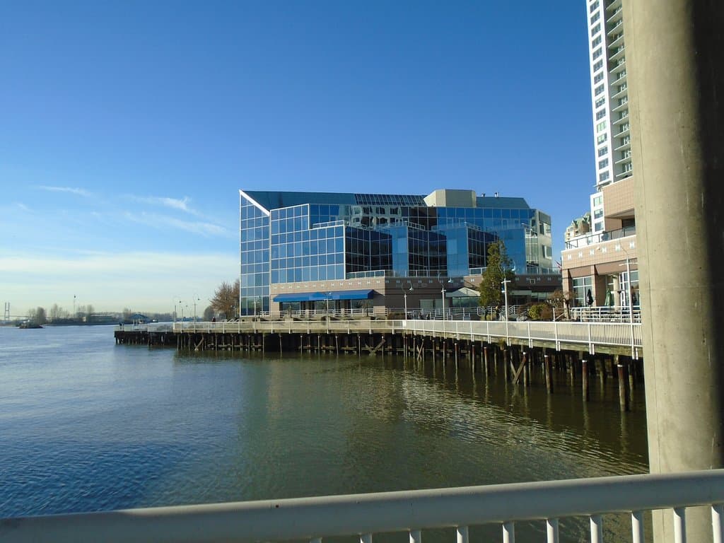 Boardwalk - looking west towards office building from hotel