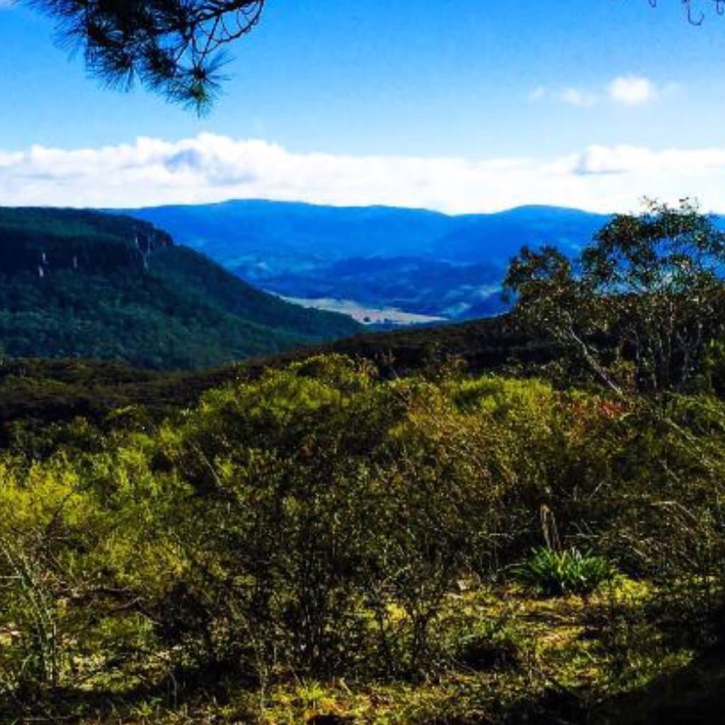 View from Blackheath Blue Mountains to Megalong Valley