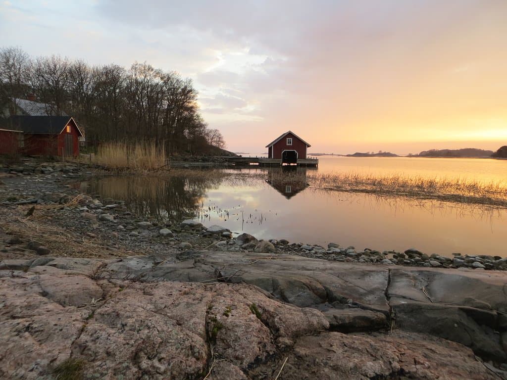 Island Berghamn in the  early summer.