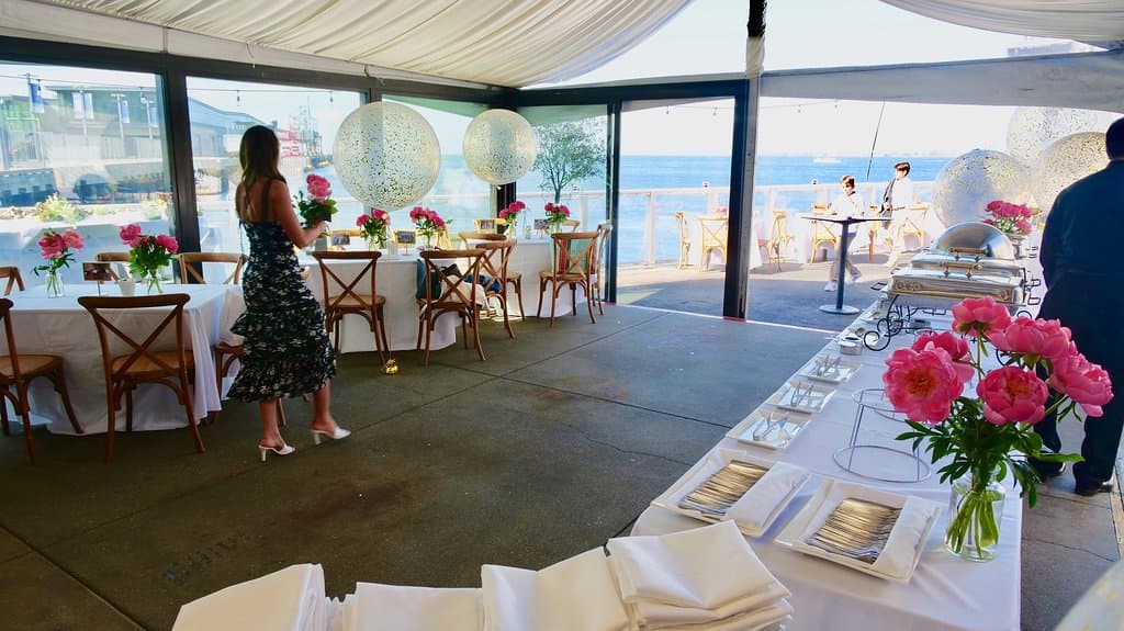 This tented area functions as one of our three dining areas and can be used for private parties. It's heated in the winter.