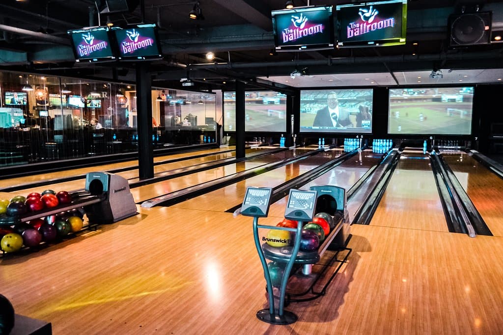 Let's roll... Play 10-pin bowling on one of our nine lanes!