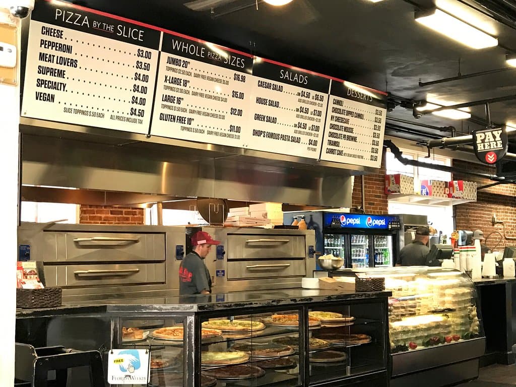 Two massive pizza ovens for quick service