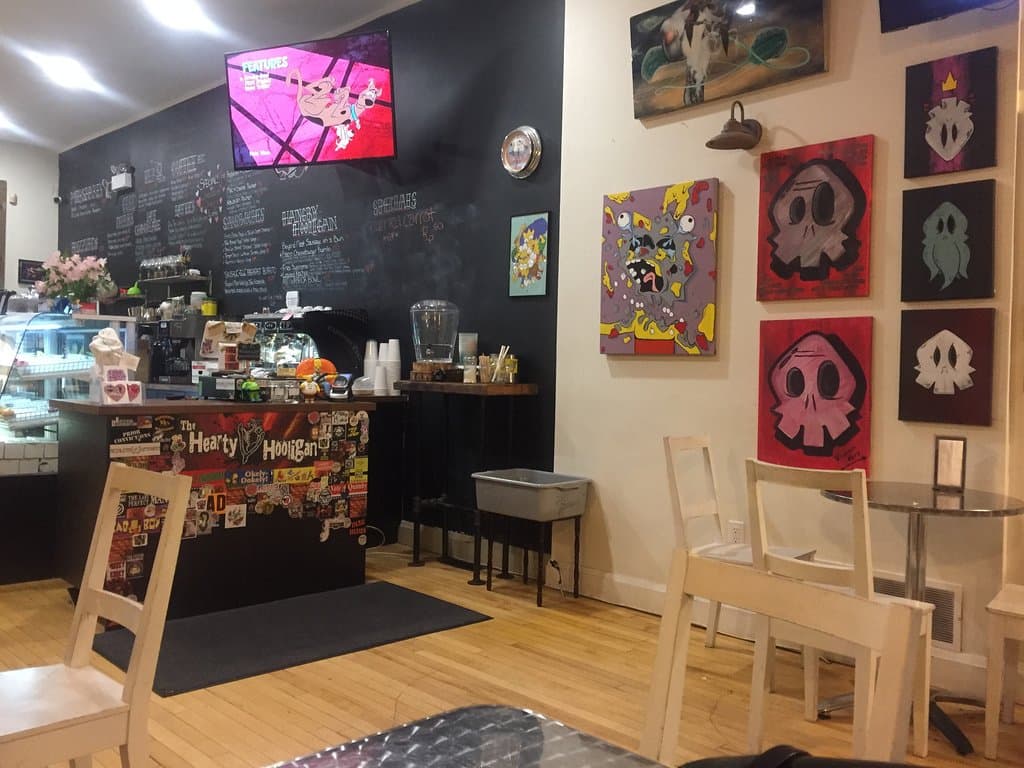 The funky interior of the restaurant.