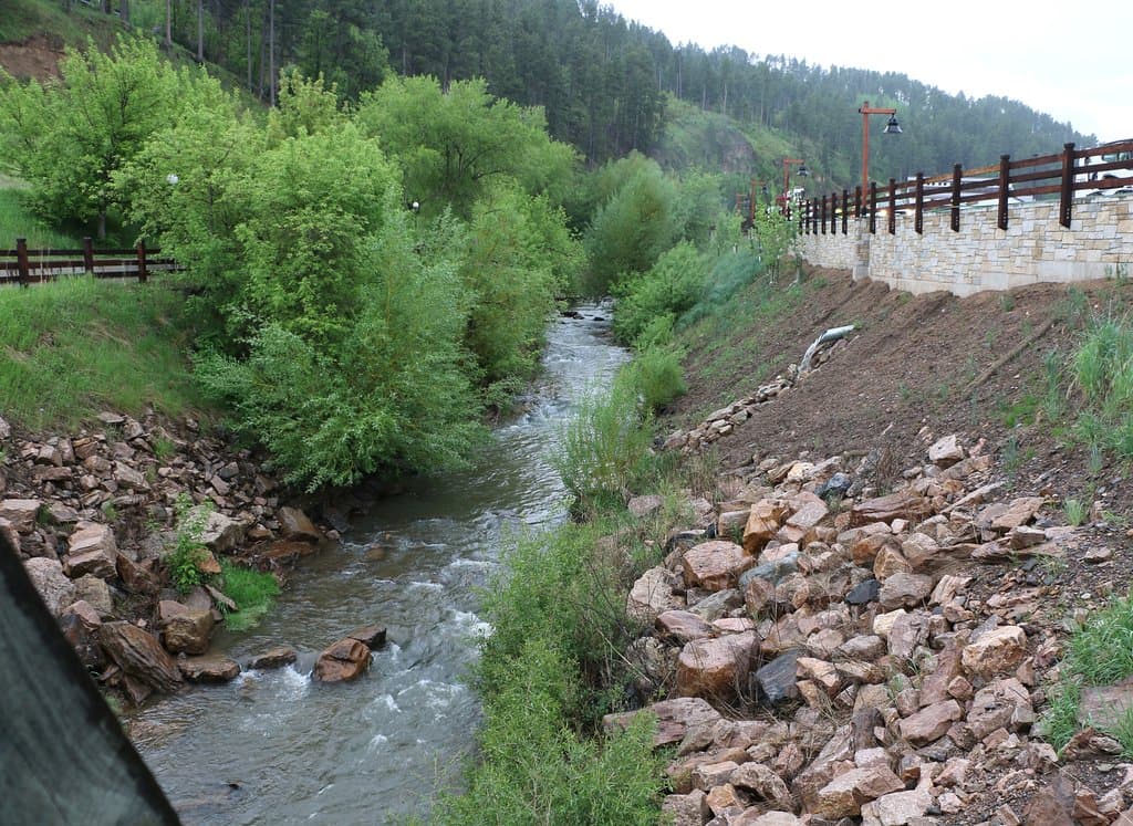 Whitewood Creek, crossing bridge on trail