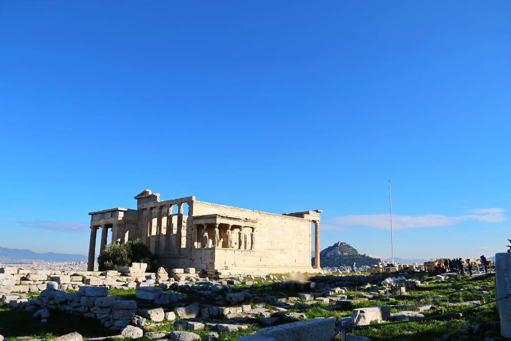 The Erechtheion or Erechtheum, Acropolis of Athens in Greece 