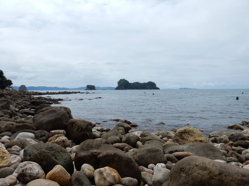 Gemstone Bay is a stony beach, with a snorkel trail