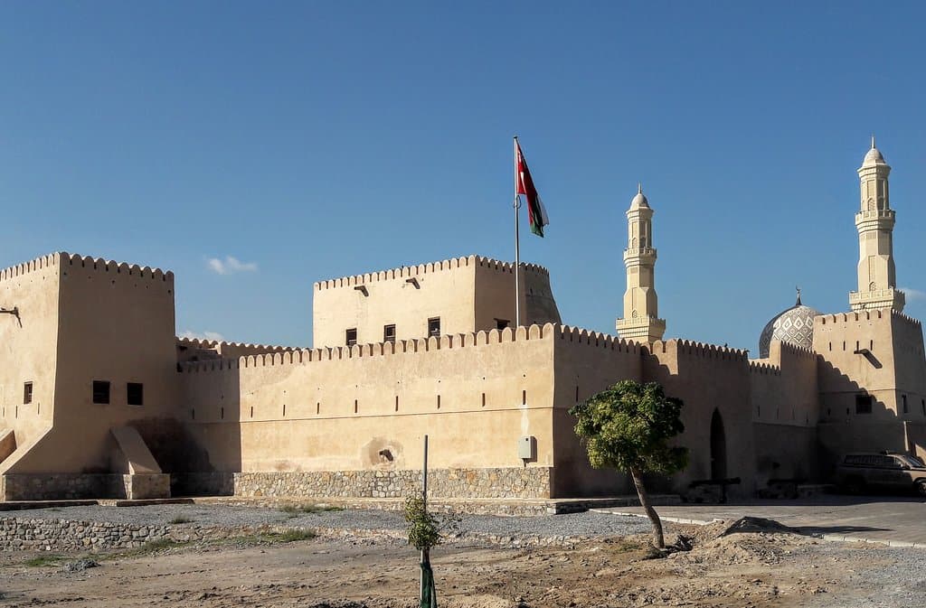 Its overwhelmed by the new mosque in the morning sun.