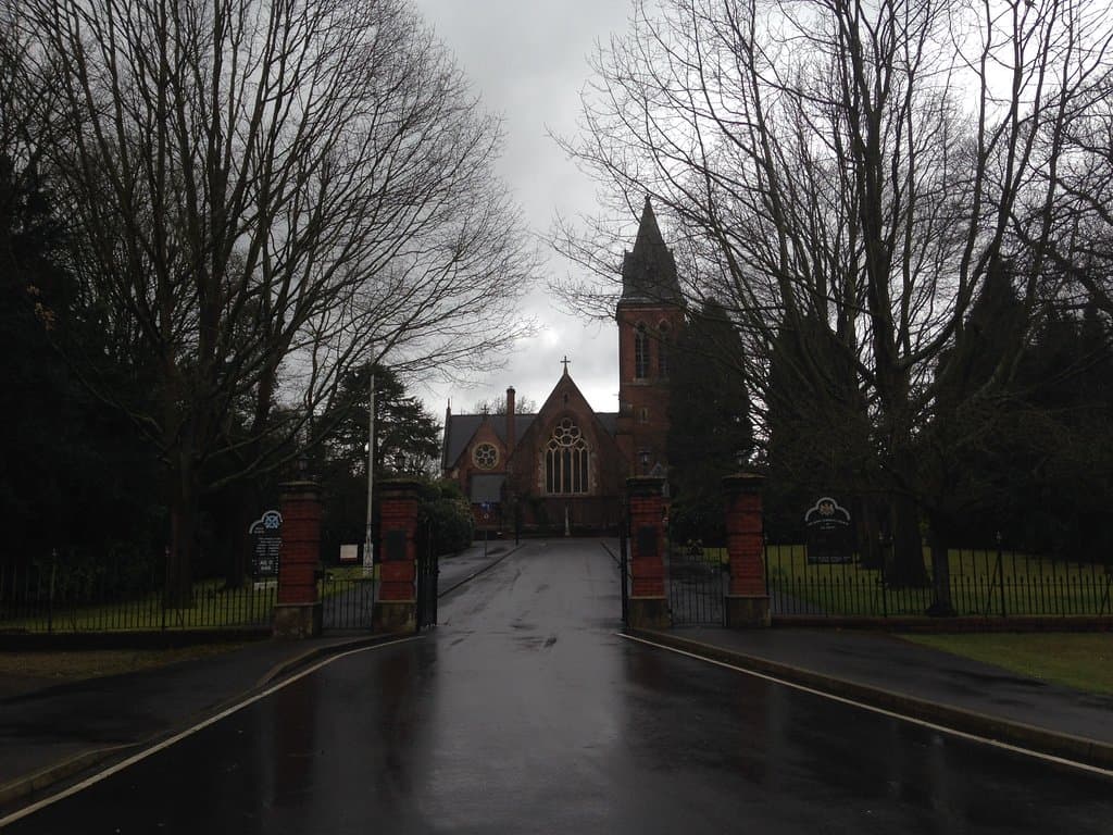 Looing towards church along Old Contemptibles Ave