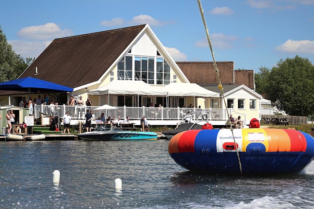 Fun inflatable rides at Lakeside Ski & Wake