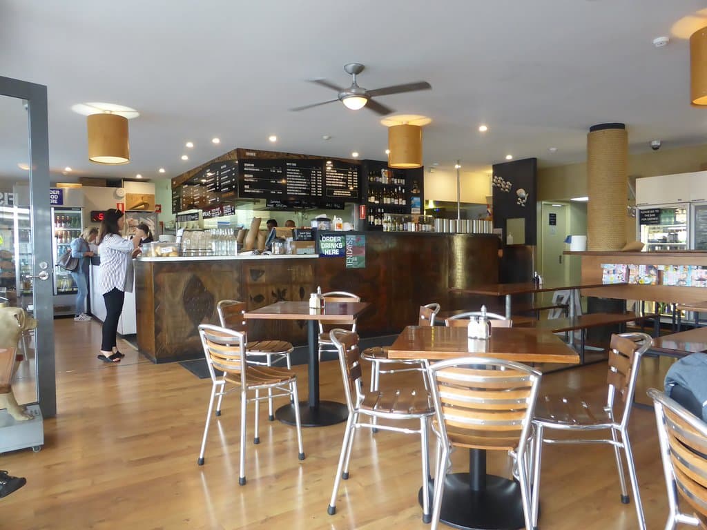 Inside cafe.
