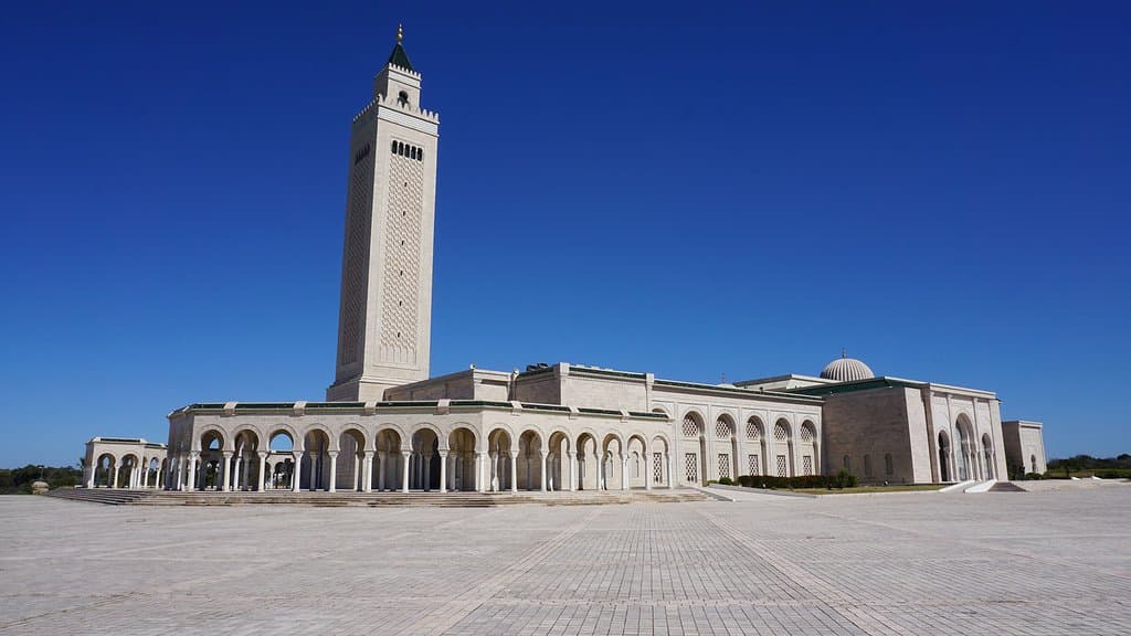 El Abidine Mosque in Carthage. A beautiful example of modern Moorish-style architecture