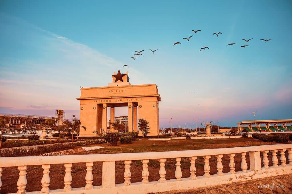 Kwame Nkrumah, the Osagyefo, commissioned the square to honor the visit of Queen Elizabeth II in 1961, the people of the Gold Coast now Ghana uses the square for national occasions right from the time of independence till now. It is the pride of the Ghanaian people thus a visit to this place, having pictures and seeing its landscape can be very exciting as it is situated right there in hub of the city, one may also consider a walk to the countryside such as the Accra Arts centre and the makola.