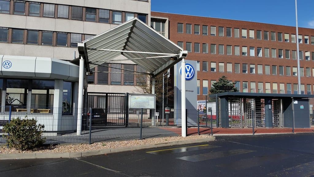 Outside view from the VW plant in Hannover where the transporters are built, south entrance near U/S-Bahn station Stöcken