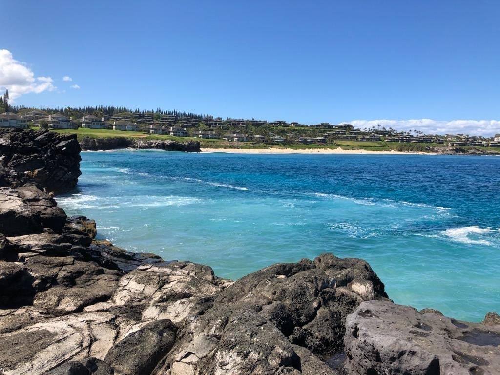 Amazing blue water looking back at Kapalua