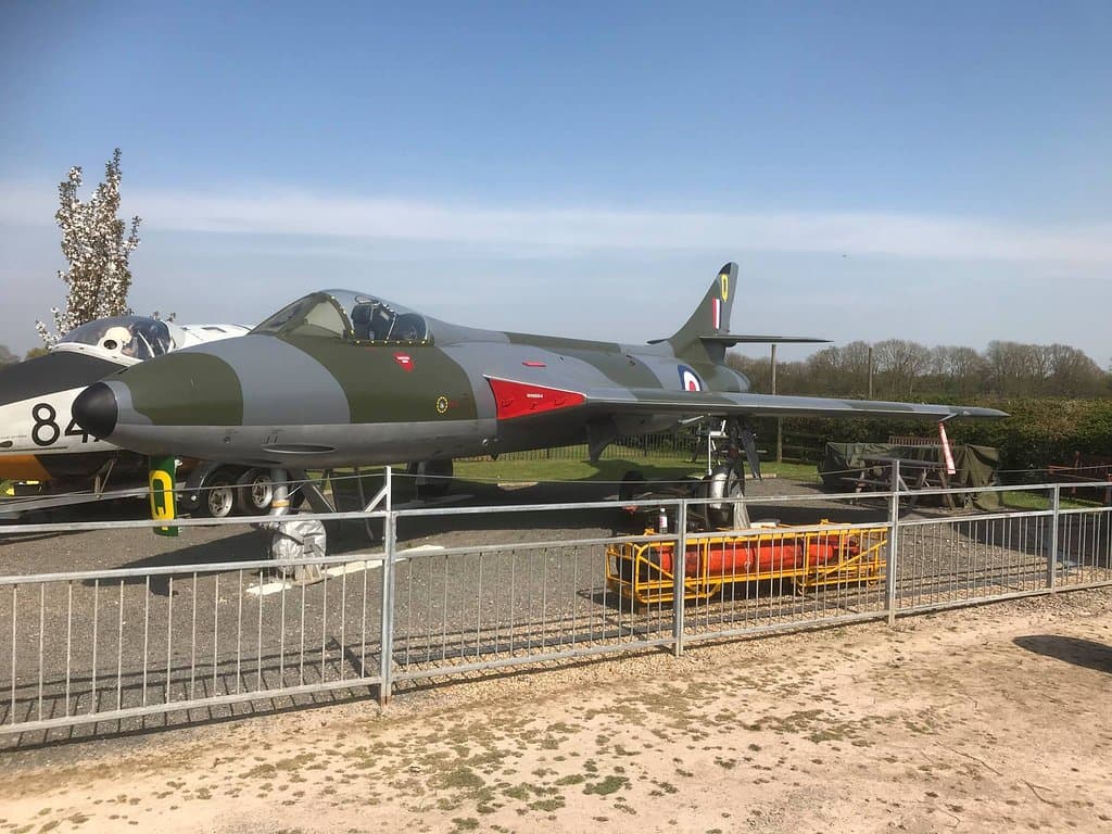 The Museum's Hawker Hunter following restoration in 2019