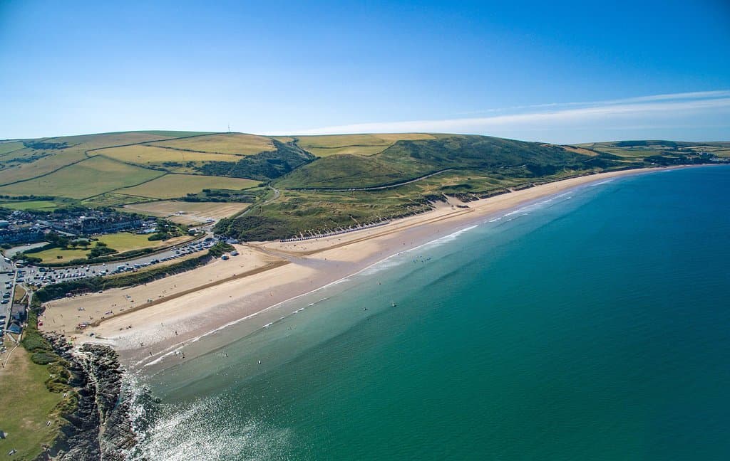 A wonderful drone shot showing the full glory of the beach